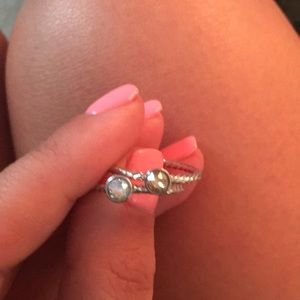 Two touchstone crystal by Swarovski rings